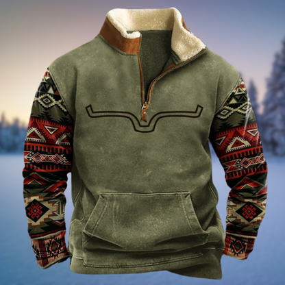 Herren Pullover Lässig Winterlich Halb-Reißverschluss - IdealeKleiden