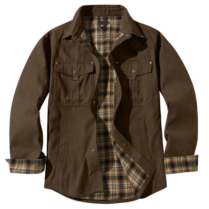 Große Größen Herrenjacke Flanell Karomuster Kapuze