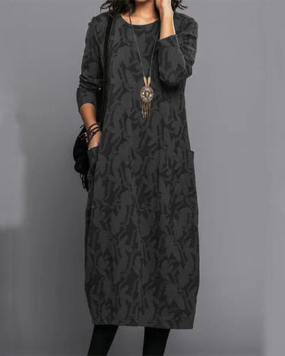 Elegantes Langarm-Kleid mit Taschen
