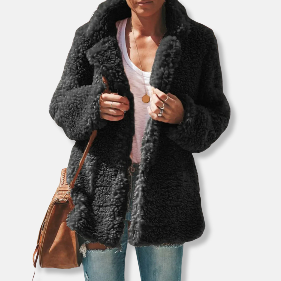 Weicher Fleece Mantel Oversized Teddy Design