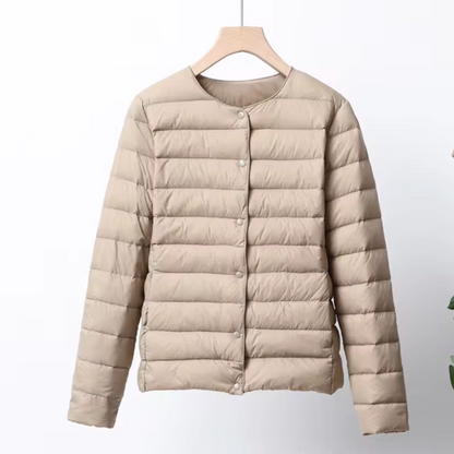 Leichte Damenjacke | Wasserdichte Pufferjacke Ohne Kragen