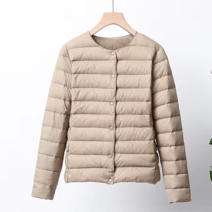 Leichte Damenjacke | Wasserdichte Pufferjacke Ohne Kragen