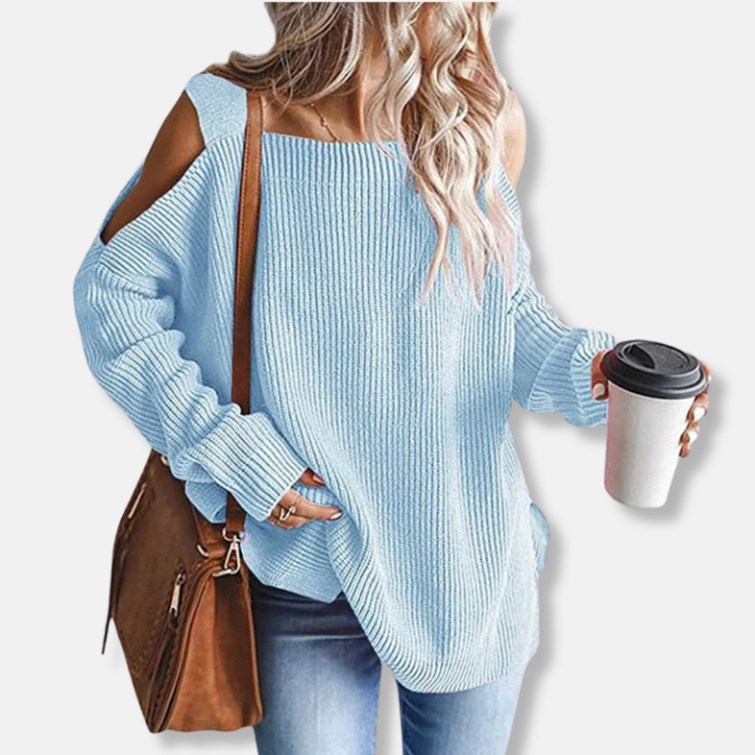 Kuscheliges Sweatshirt Offene Schulter Lockere Fit