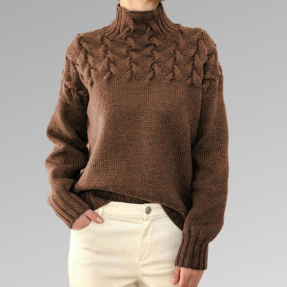 Weicher Strickpullover Wollmischung Hoher Kragen