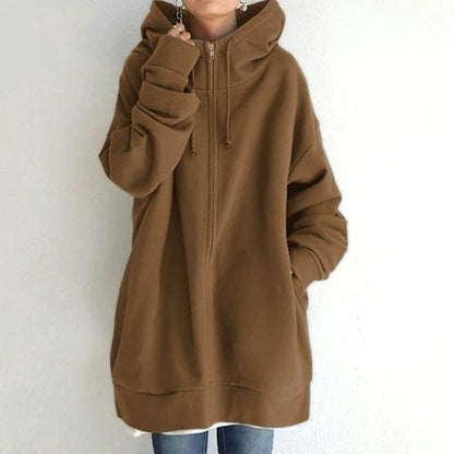 Damenparka Kapuze Reißverschluss Herbstwinter