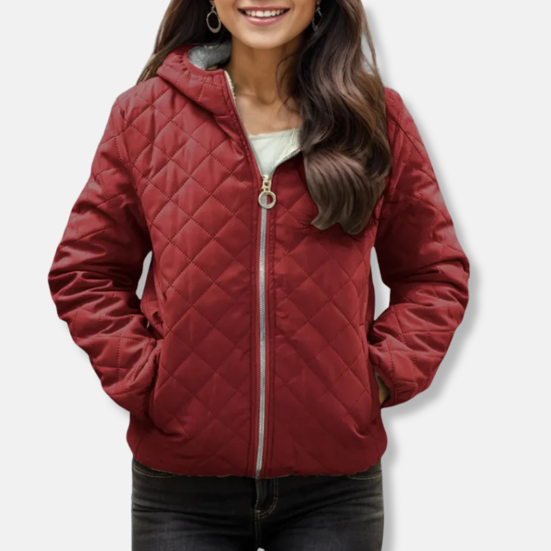 Gepolsterte Winterjacke Damen Lockere Passform Kapuze