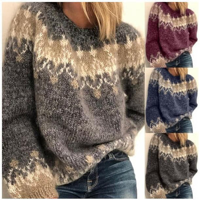 Strickpullover Weich Wollig Nordisch Lässig - IdealeKleiden