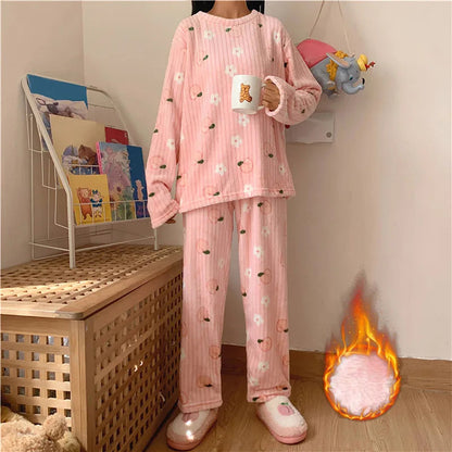 Weiche Fleece Schlafanzüge Damen - Warm & Bequem