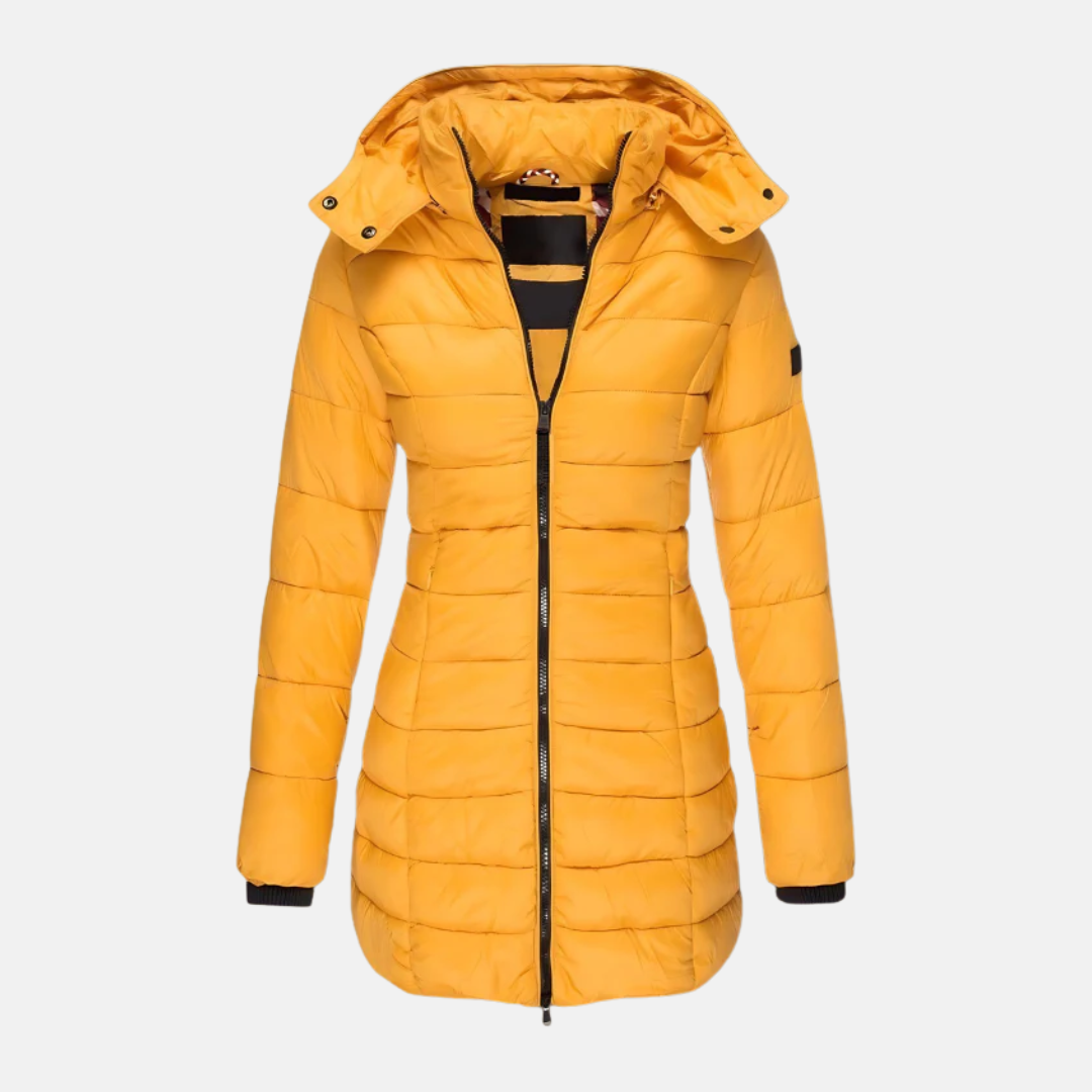 Slim Fit Pufferjacke Mittellang Kapuze