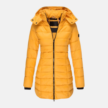 Slim Fit Pufferjacke Mittellang Kapuze