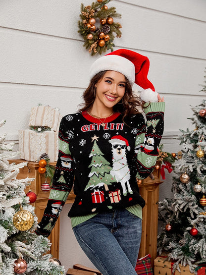 Weihnachtspullover Rundhals Alpaka Soft