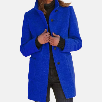 Damenjacke Vintage Tweed Elegant Rollkragen - IdealeKleiden