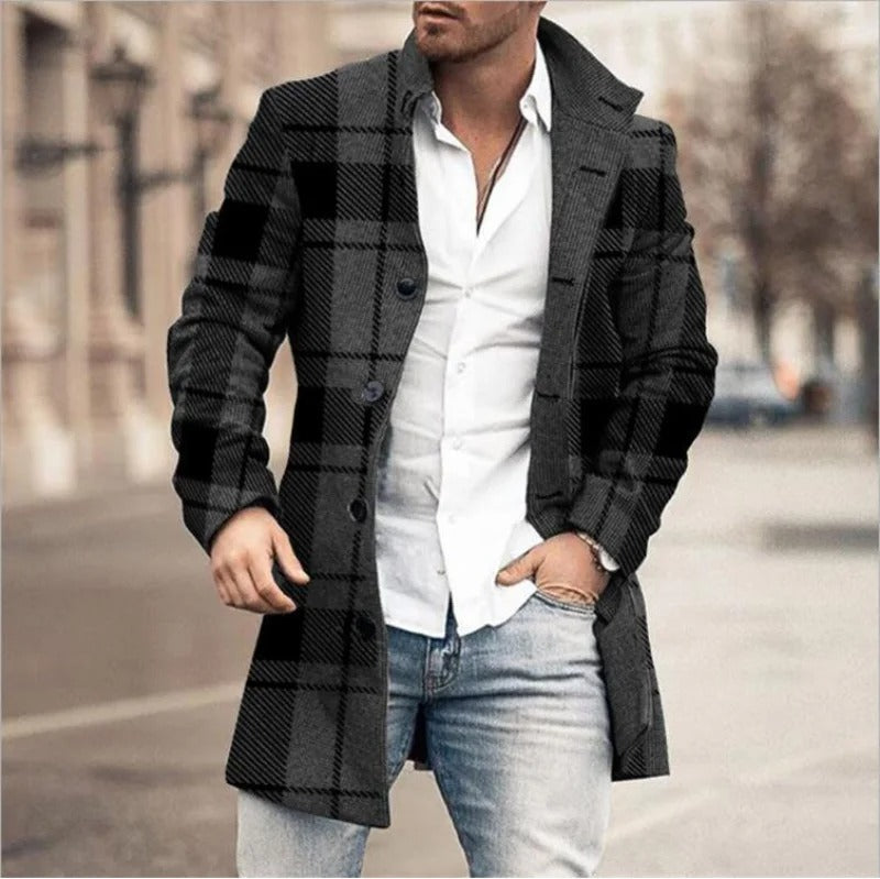 Herren Wintermantel Wollig Warm