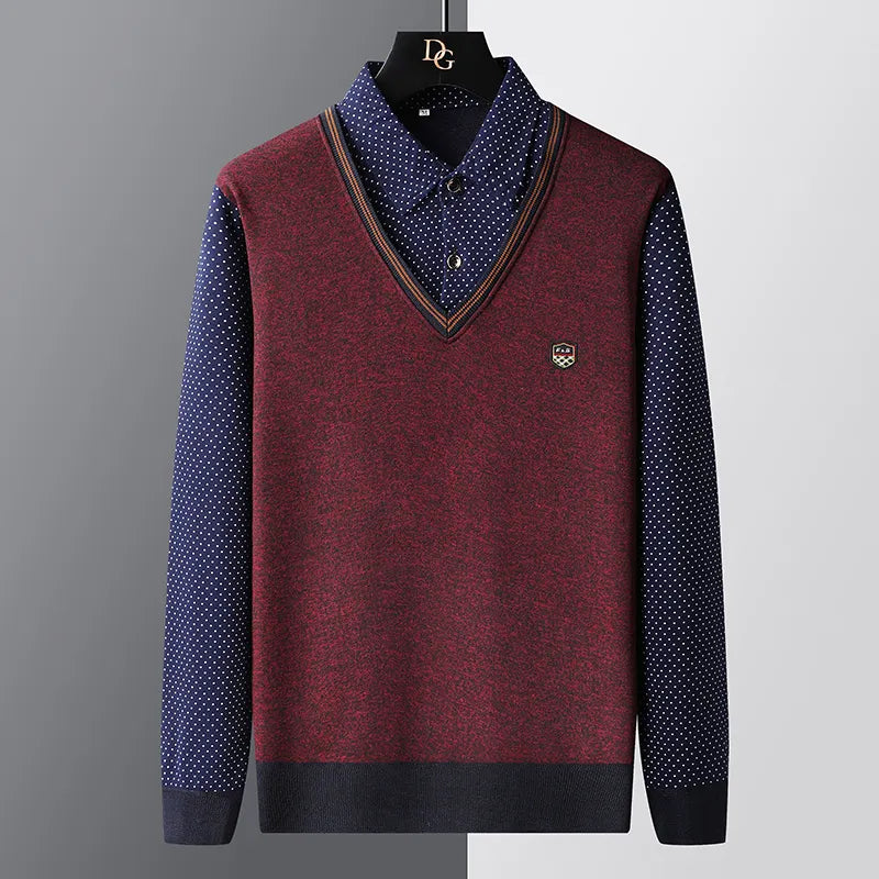 Herren Pullover Polo Style