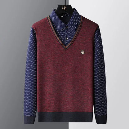 Herren Pullover Polo Style