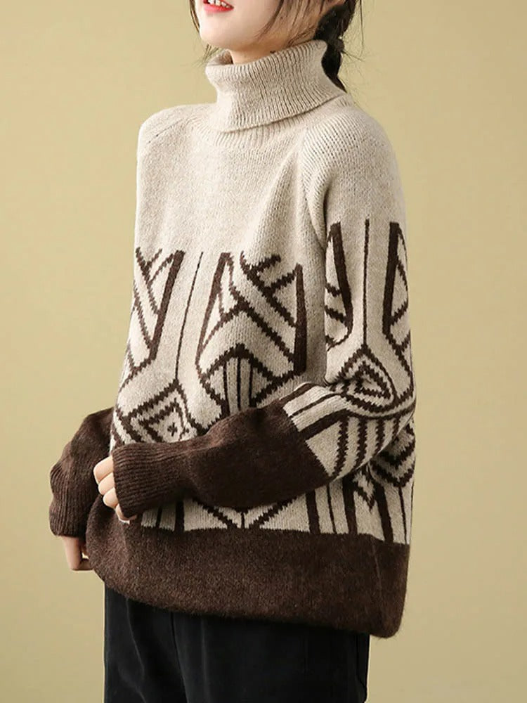 Damenschal Strickpullover Rollkragen
