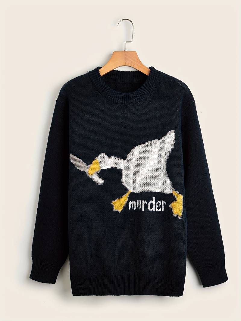Lustiger Enten Pullover Herren Cartoon Design