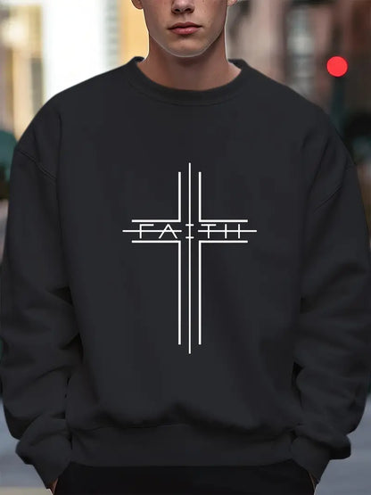 Männer Pullover Kreuz Muster Trendy