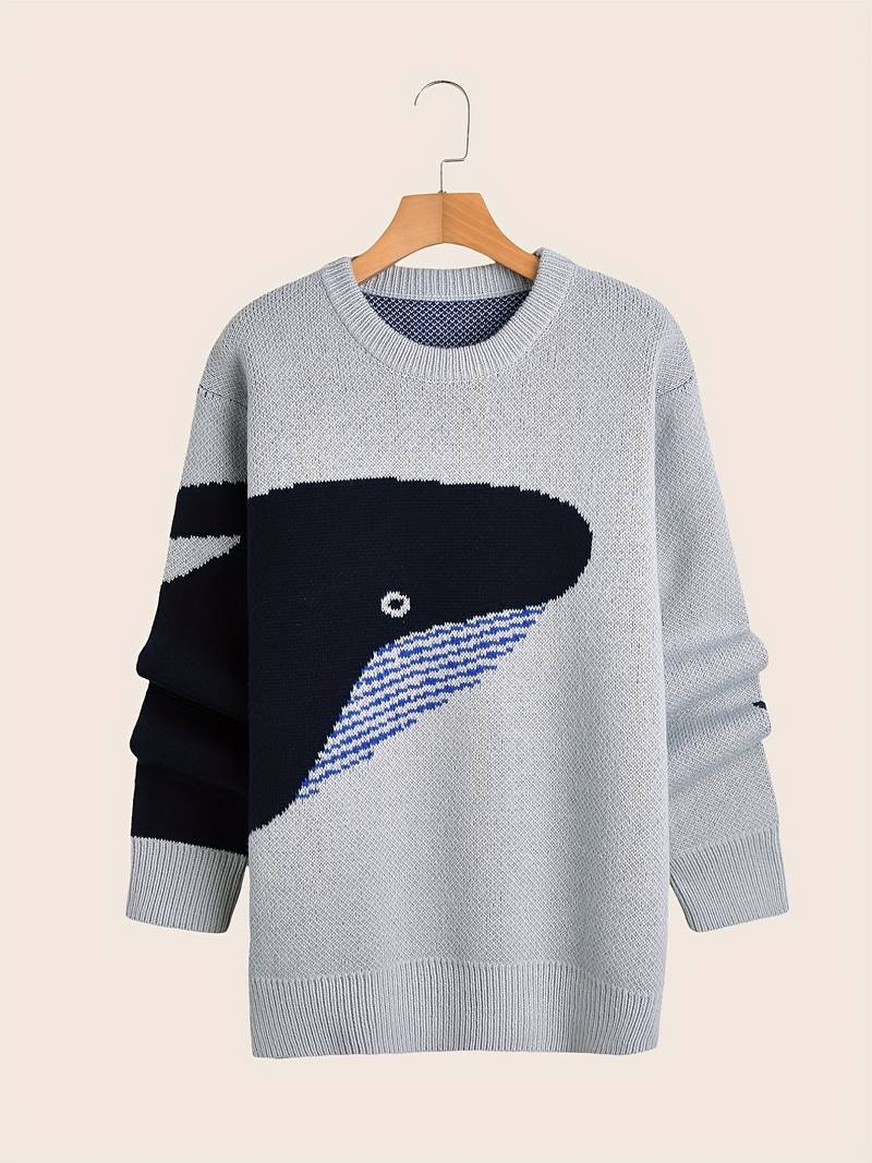 Kuschelpullover Cartoon Wal Design