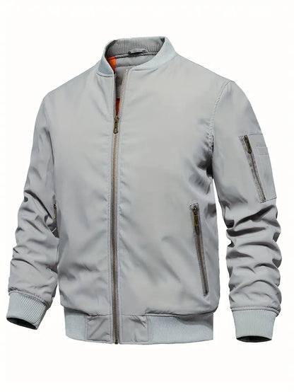 Herren Bomberjacke Elegant Leder Look