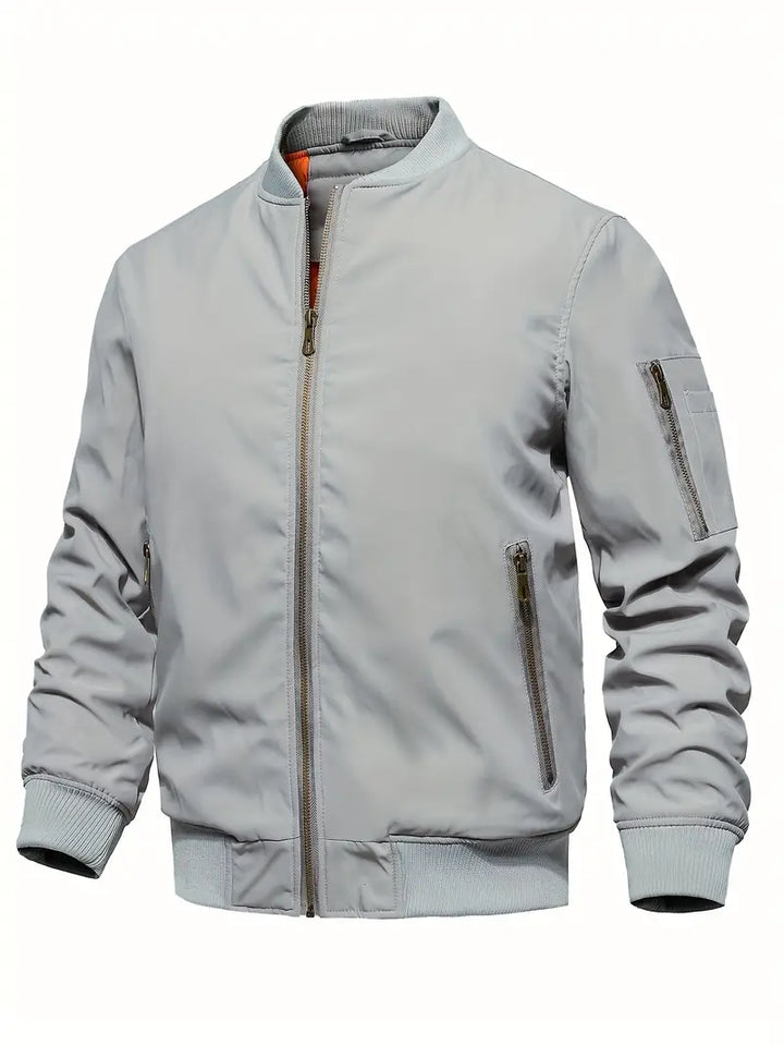 Herren Bomberjacke Elegant Leder Look