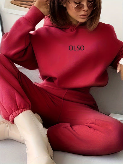 Damen Sportanzug Set: Kapuzenpullover und Jogginghose