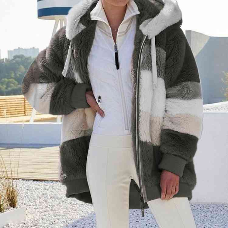 Modische Kapuzenjacke Color Block Design