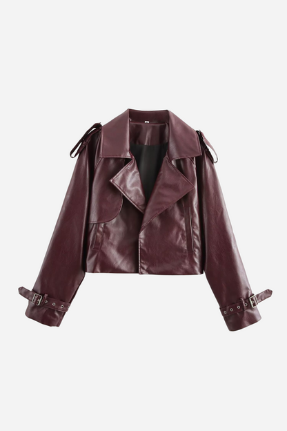 Stylische Lederjacke Damen Bequem