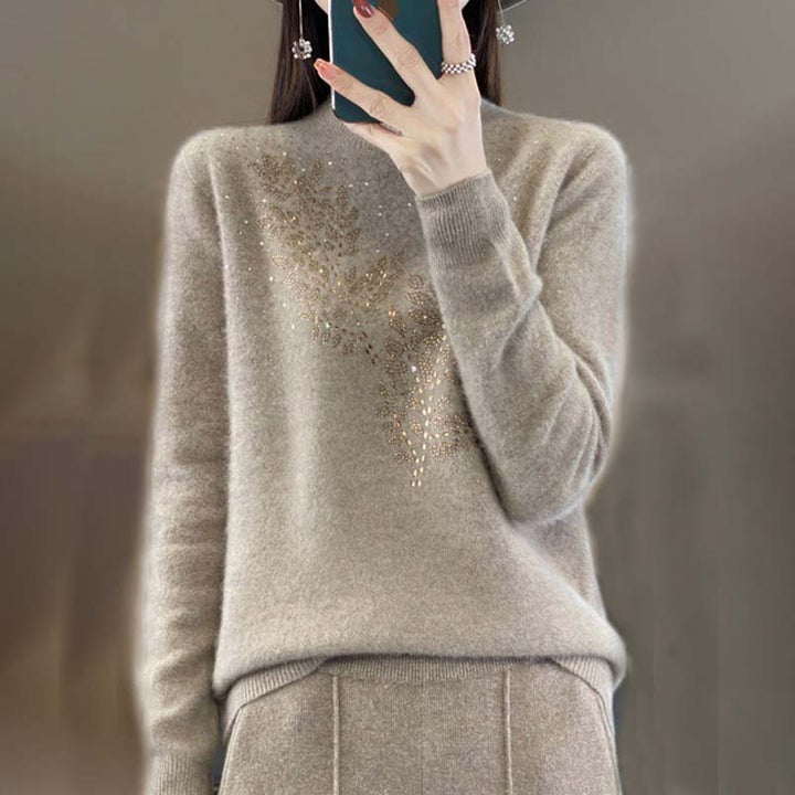 Damenpullover Mit Feinem Blumenmuster