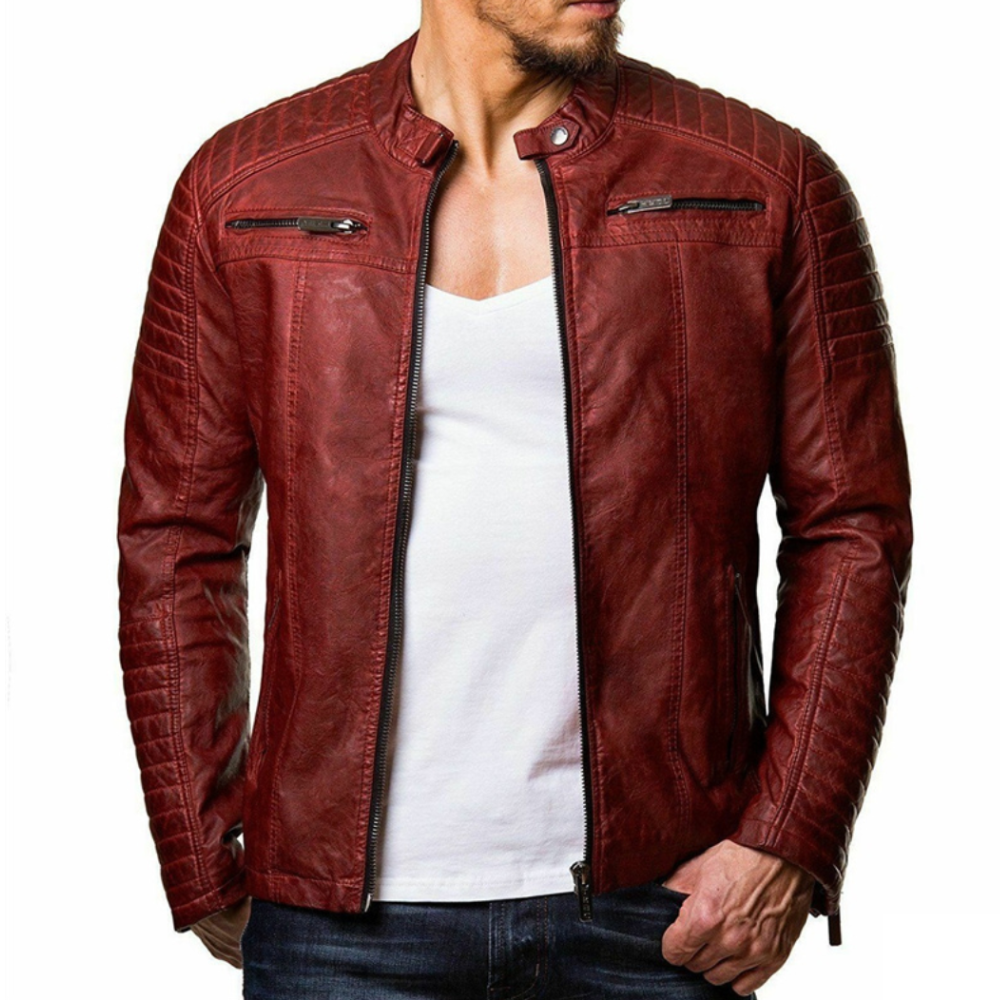 Stylische Lederjacke Herren Elegant