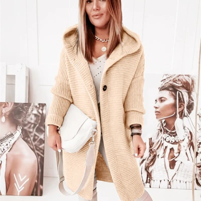 Damen Kaschmir Cardigan Kapuzenpullover Luxus