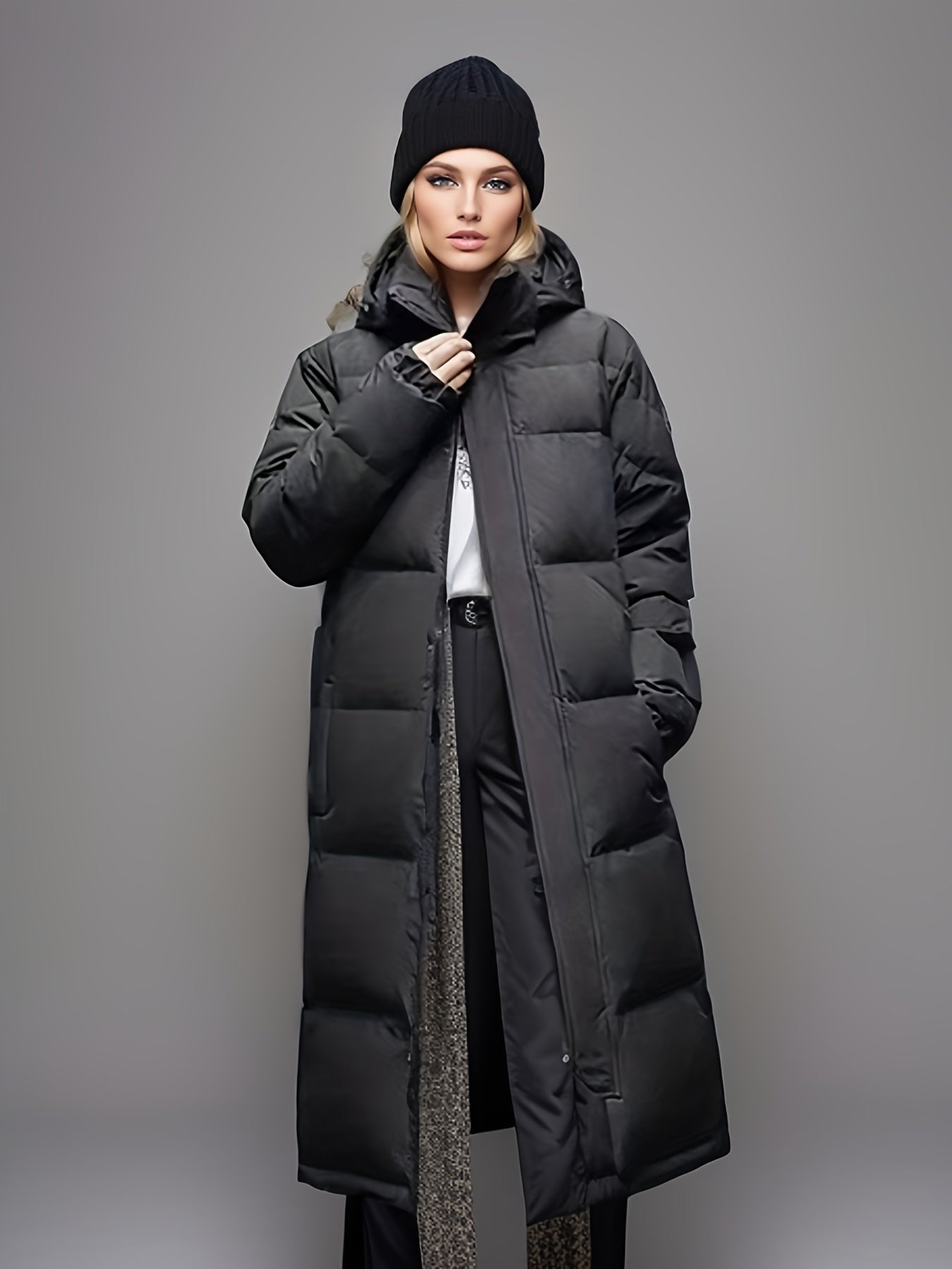 Damen Wintermantel Lang Daunen Mantel Warm