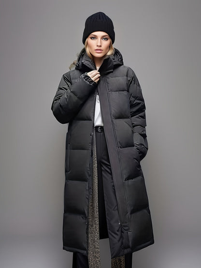 Damen Wintermantel Lang Daunen Mantel Warm