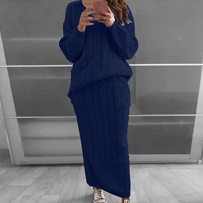 Strickkleid Set Winter Warm Pullover Rock