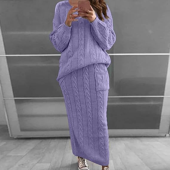 Strickkleid Set Winter Warm Pullover Rock