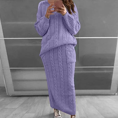 Strickkleid Set Winter Warm Pullover Rock