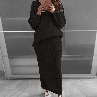 Strickkleid Set Winter Warm Pullover Rock