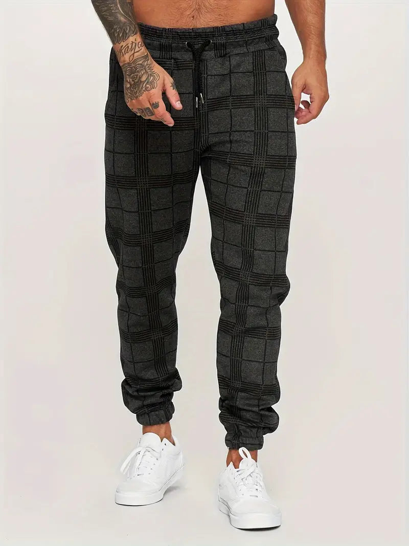Lässige Karo-Jogginghose Herren Retro-Style