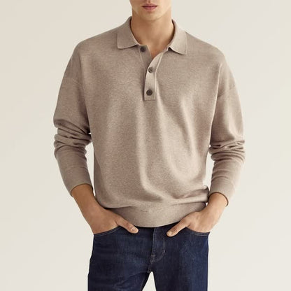 Modisches Langarm-Poloshirt für Herren