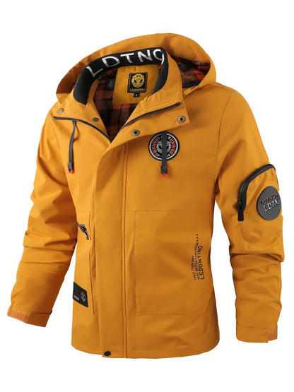 Herren Outdoor-Jacke Wasserdicht Winddicht Kapuze