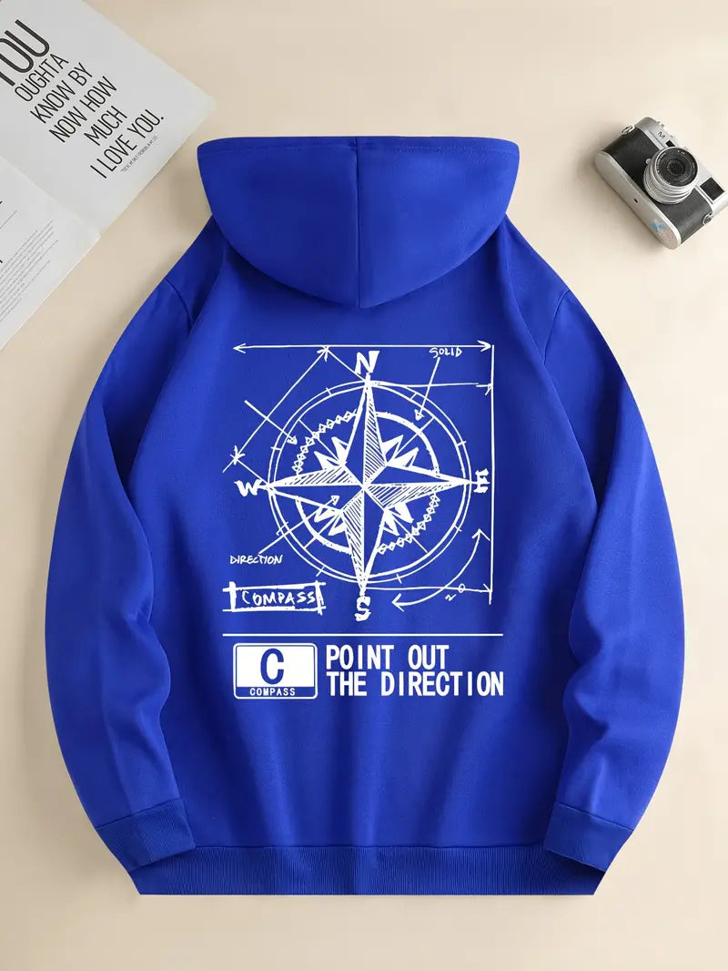 Herren Pullover Kapuze Sportlich Druck