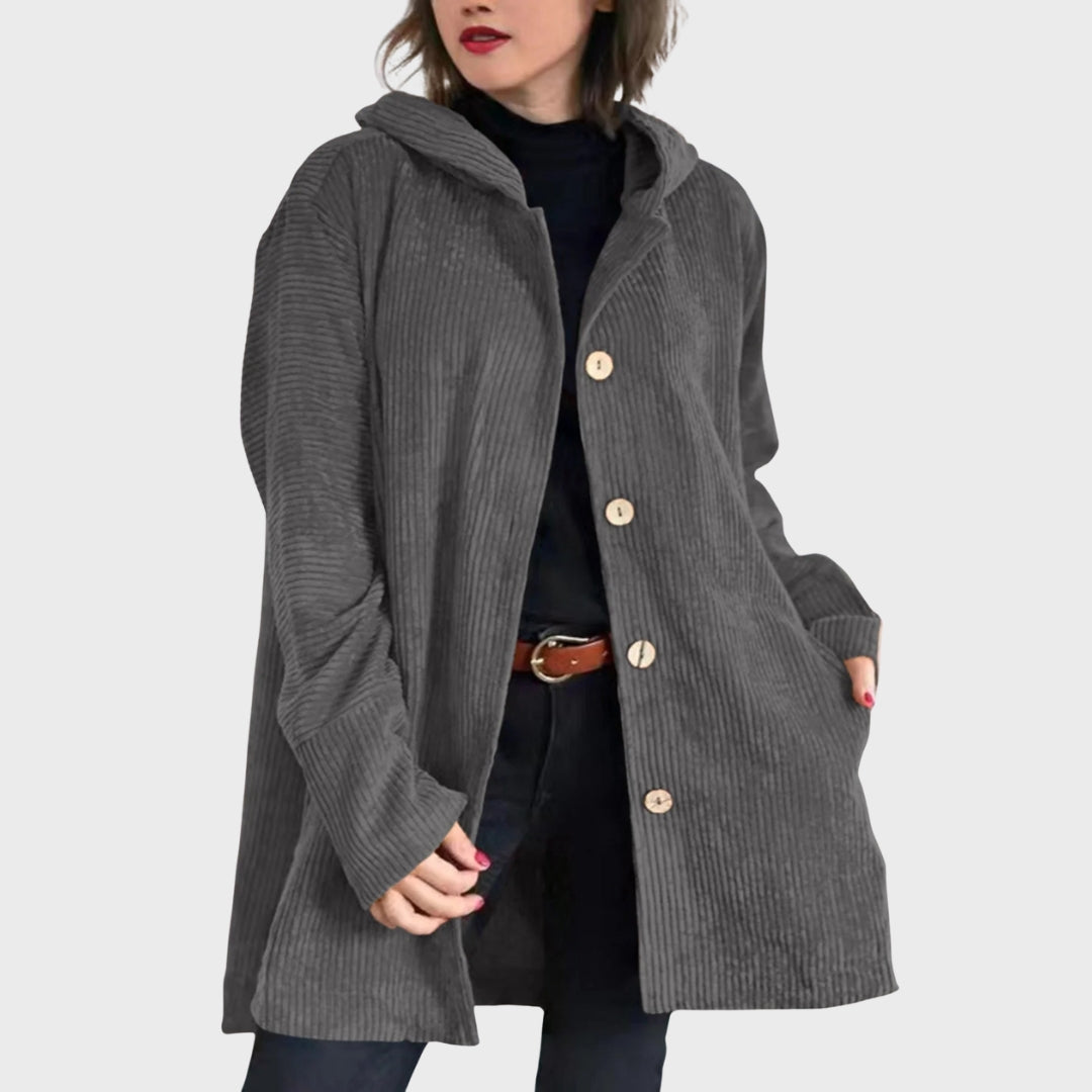 Kordjacke Damen Kapuze Bequem