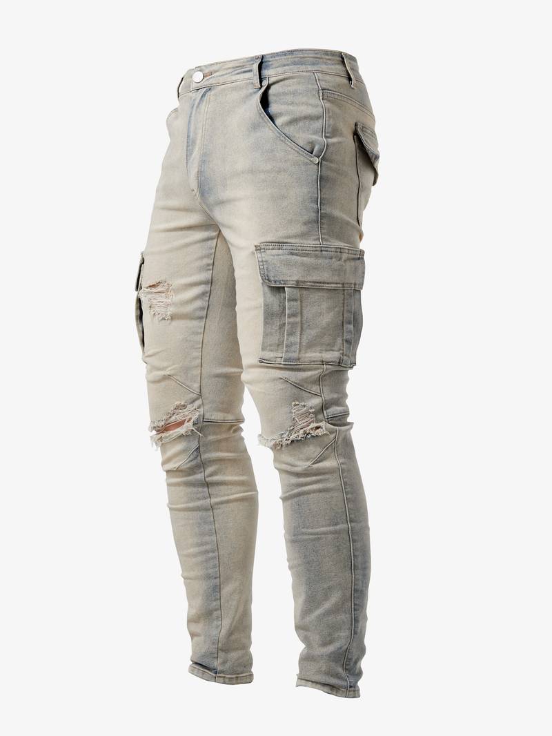 Herren Slim Fit Cargohose Modern