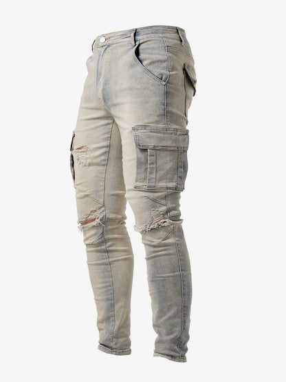 Herren Slim Fit Cargohose Modern