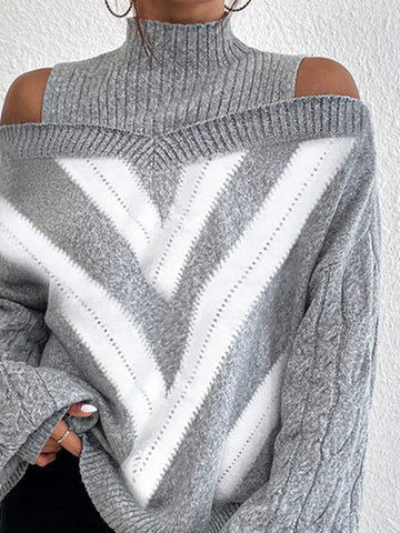 Frauen Rollkragenpullover Weich Modern - IdealeKleiden