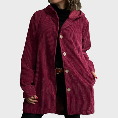 Kordjacke Damen Kapuze Bequem