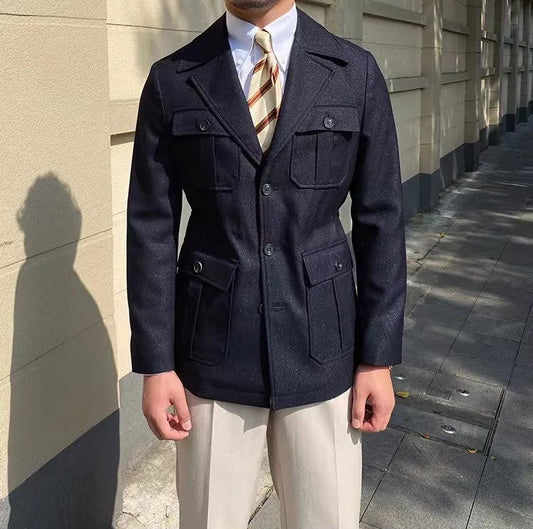 Eleganter Wintermantel Damen Schneiderkragen - IdealeKleiden