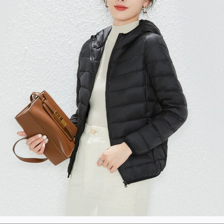 Winterjacke Damen Daunenfüllung Mit Kapuze - IdealeKleiden