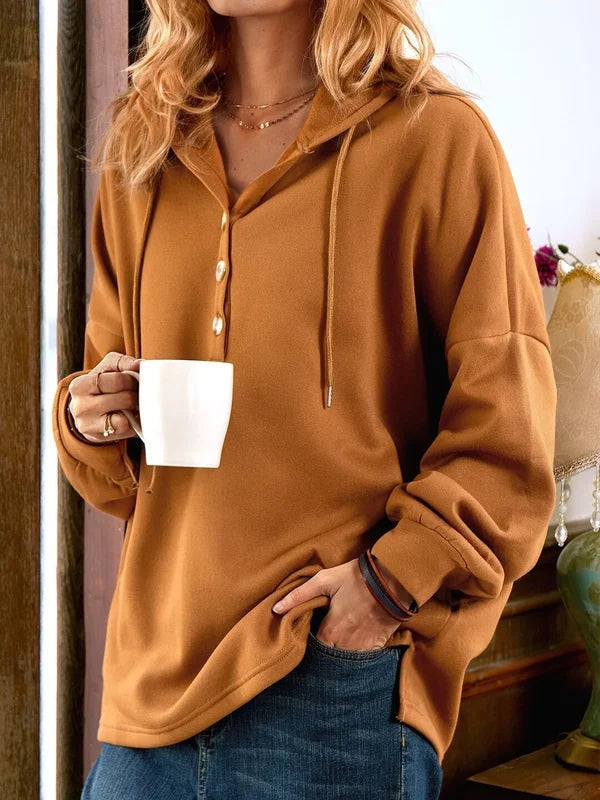 Kapuzenpullover Damen Modern Knöpfe