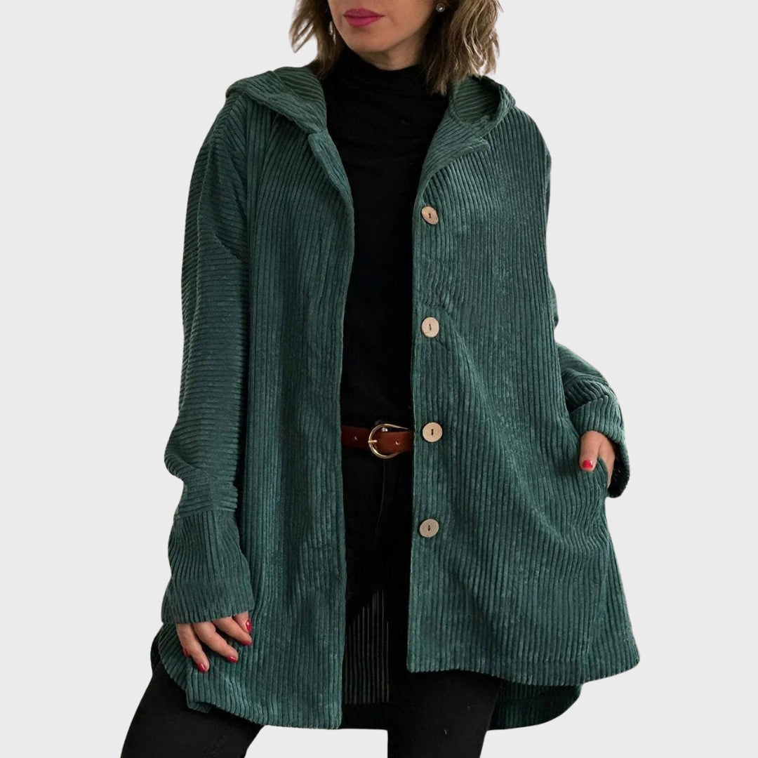 Kordjacke Damen Kapuze Bequem